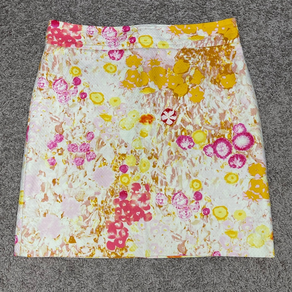 J.Crew white floral mini skirt 8